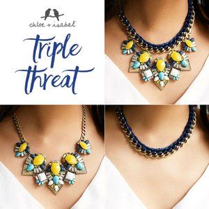 NWT Chloe and Isabel Limoncello Statement 3 in 1 Convertible Statment Necklace
